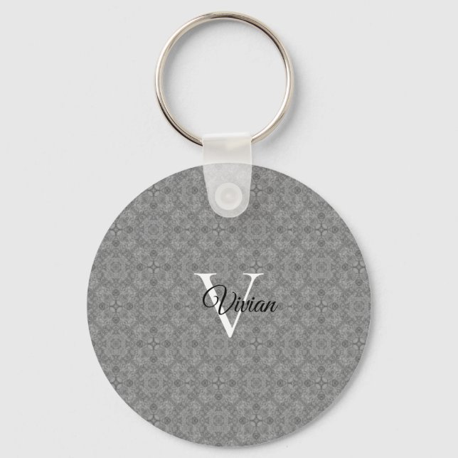 Ultimate Gray Monogram Schlüsselanhänger (Vorderseite)