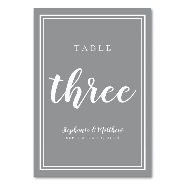 Ultimate Gray Wedding Tischnummer (Rückseite)
