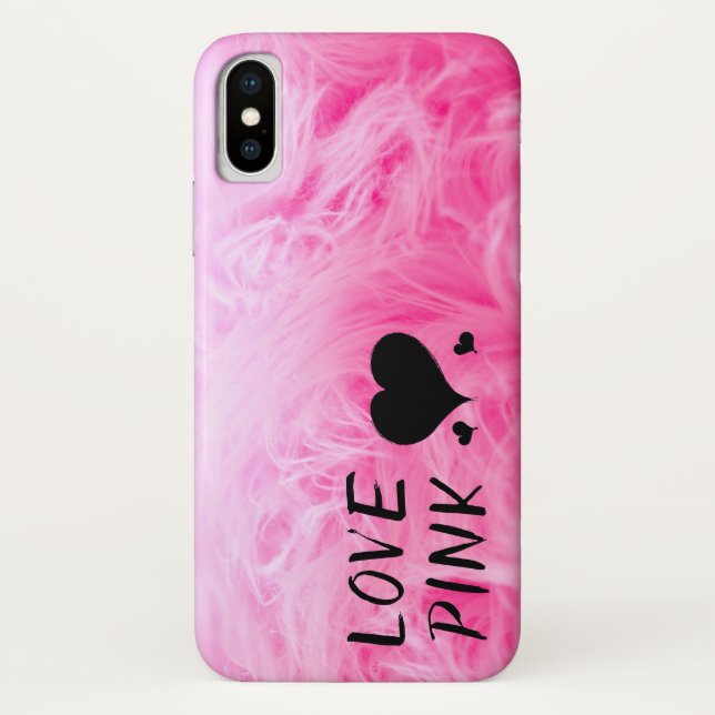 Ultimate Hot Pink Fuzzy Imitate Fur Case-Mate iPhone Hülle (Rückseite)