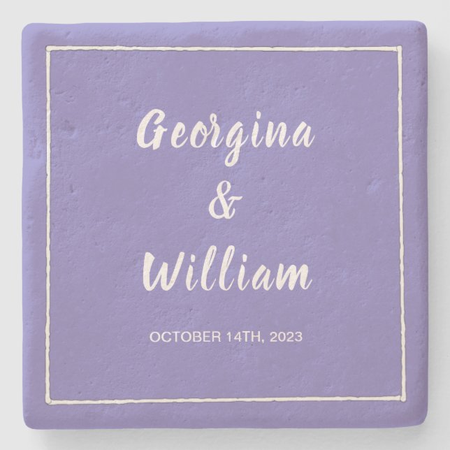 Ultimate Mauve Wedding Bride & Groom Elegante Steinuntersetzer (Vorderseite)