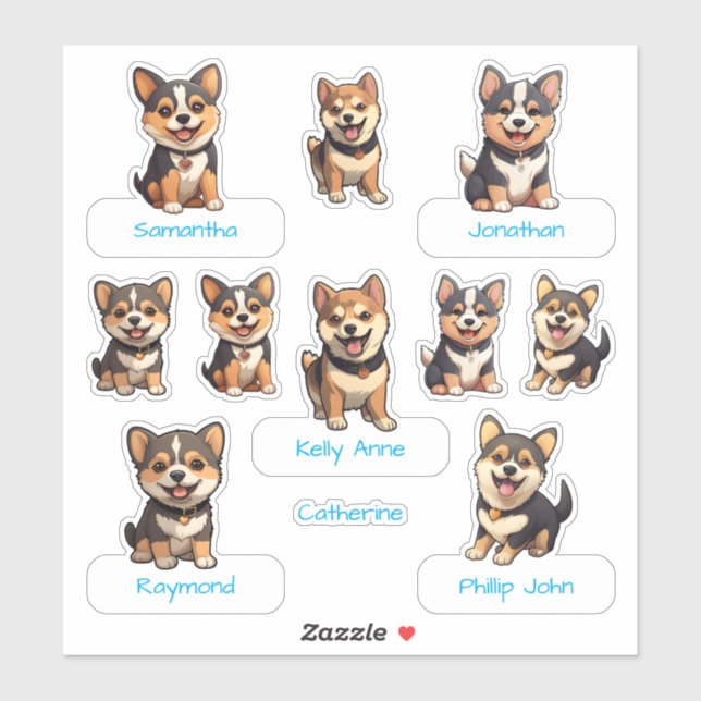 Ultimate Niedlich Black Shiba Inu Puppy Collection Aufkleber (Blatt)