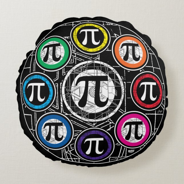 Ultimate Pi Symbol Rundpilz Rundes Kissen (Vorderseite)