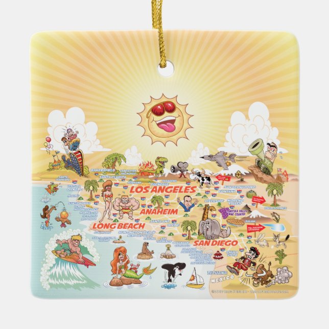 Ultimate Sunny California Keramik Ornament (Vorderseite)
