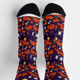 Ultimate Vibrangs Socks Spooky Bats Glow Pumpkin Socken