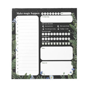 Ultimativer Wellness-Planer – Dunkles Florales Not Notizblock