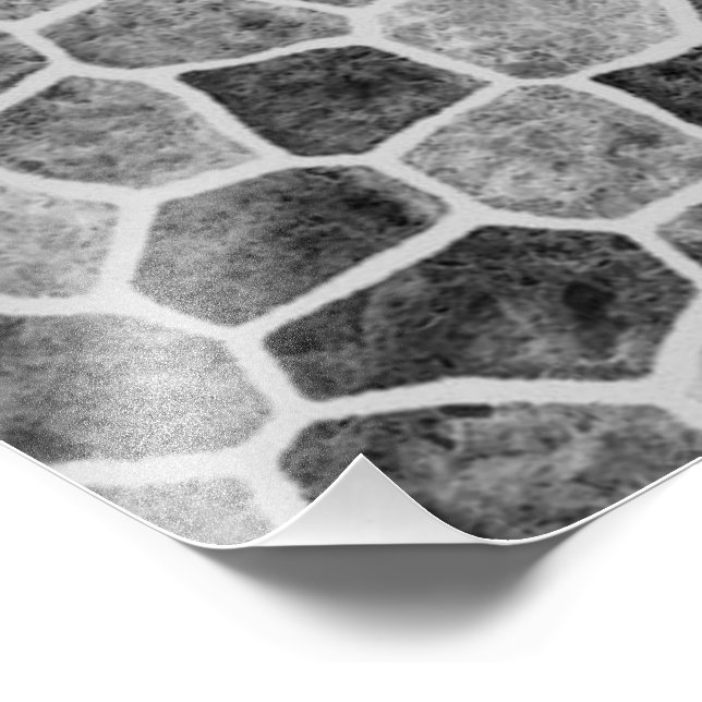 Ultimatives Grau gepflastertes Patchwork-Terrazzo- Fotodruck (Ecke)