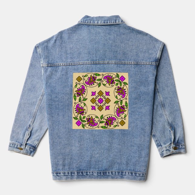ultimatives Vintages Muster Jeansjacke (Rückseite)