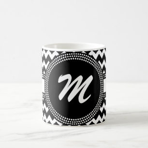 Ultra Chic-Schwarzweiss-Zickzack-Zickzack Kaffeetasse