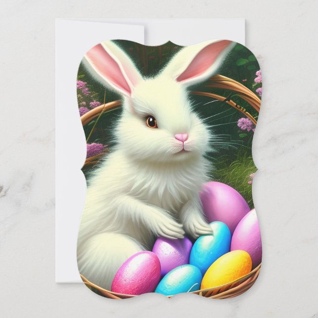 Ultra-Detailinformationen Märchenhaus Ostern Bunny Mitteilungskarte (Vorderseite)