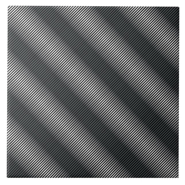 Ultra dünne schwarz-weiße Gradationslinien Fliese (Vorderseite)