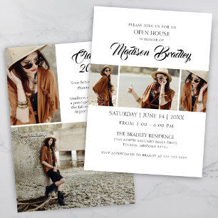 Ultra Elegant 5 Photo Chic Graduation Invitation