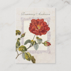 Ultra elegante altmodische Rote Rose für Gärtner Visitenkarte