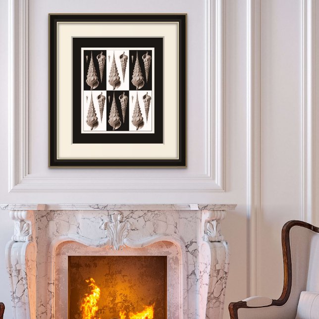 Ultra Elegantes Vintages Art Deco Muschel Poster (Frame not included.)