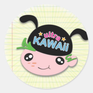 Ultra Kawaii - Jungen-Aufkleber Runder Aufkleber