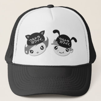 Ultra Kawaii - Schwarzweiss-Logo-Hut Truckerkappe