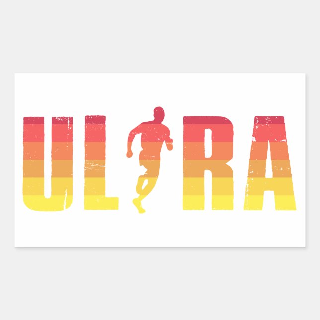 Ultra läuft rechteckiger aufkleber (Vorderseite)