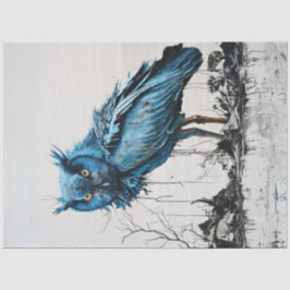 Ultra-lebendige Guardian Blue Owl Chaotic Decoupag Seidenpapier