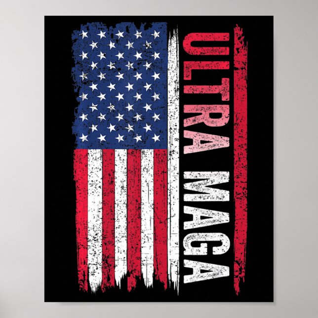 ULTRA MAGA American Flag Patriotic Agenda Poster (Vorne)