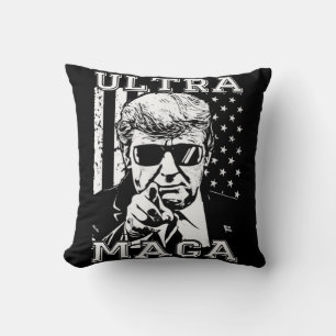 Ultra MAGA Fun Anti Biden US Flag Pro Trump Trend Kissen