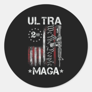 Ultra MAGA Gun AR - Zitat Patriotische amerikanisc Runder Aufkleber