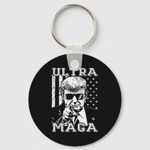Ultra MAGA  Lustig Anti Biden US-Flagge Pro Trump  Schlüsselanhänger