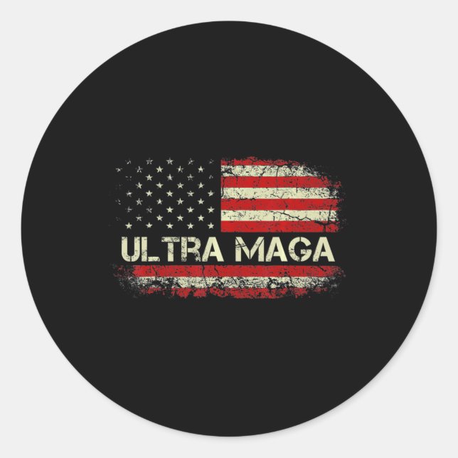 Ultra Maga Proud Ultra-Maga  Runder Aufkleber (Vorderseite)