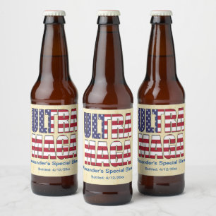Ultra MAGA Trump Support 🚗 Great USA Bierflaschenetikett