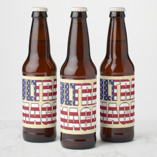 ULTRA MAGA TRUMP SUPPORTER GREAT USA BIERFLASCHENETIKETT