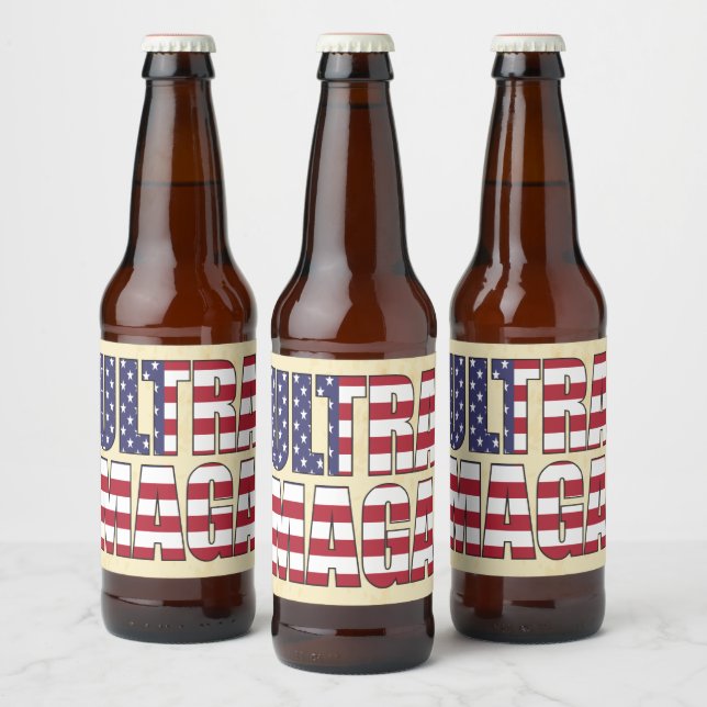 ULTRA MAGA TRUMP SUPPORTER GREAT USA BIERFLASCHENETIKETT (Flaschen)