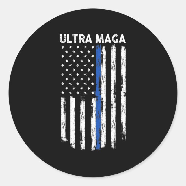 Ultra Maga US Flag Proud Ultra Maga Runder Aufkleber (Vorderseite)