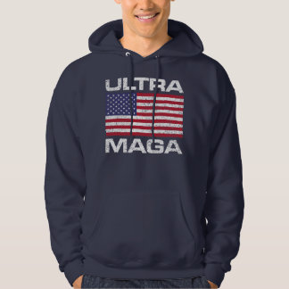 ULTRA MAGA USA AMERICAN FLAG ULTRAMAGA  HOODIE