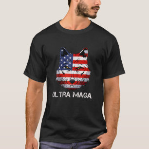 Ultra Maga Wolf American Flag USA Proud Ultra Maga T-Shirt