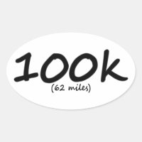 Ultra-Marathon 100k Oval-Aufkleber 4 pro Blatt