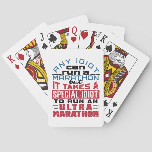 Ultra Marathon Runner jeder Idiot kann laufen Spielkarten (Rückseite)