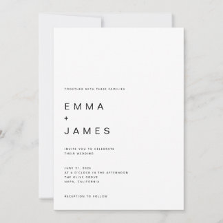 Ultra-minimalistische moderne typografische Hochze Einladung