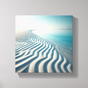 Ultra-minimalistische weiße Sandrippel mit Unendli Leinwanddruck