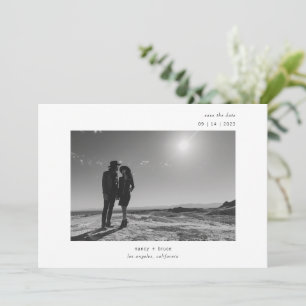 Ultra Minimum Modern Typography Foto Wedding Save The Date