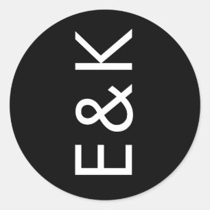 Ultra Modern Bold Big Monogram Simple Wedding Runder Aufkleber