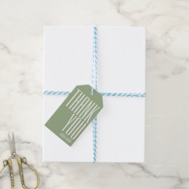 Ultra Modern Bold Dank Typografy Sage Green Geschenkanhänger