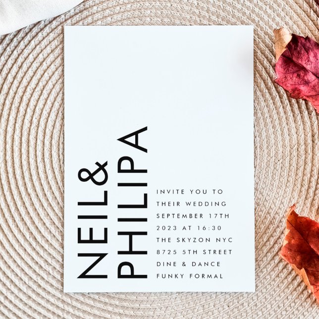 Ultra-Modern Budget kühne NAMES Simple Wedding (5.2pt thickness / 80 lb weight  paper - see suite / collection for more cardstock options)