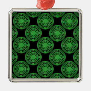 Ultra-Modern Circles Premium Ornament, grün Silbernes Ornament