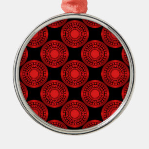 Ultra-Modern Circles Premium Ornament, rot Silbernes Ornament