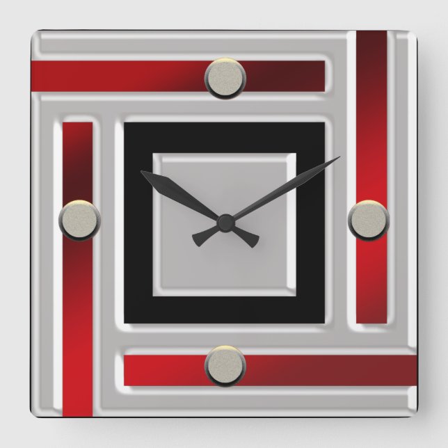 Ultra Modern Contemporary Quadratische Wanduhr (Vorderseite)