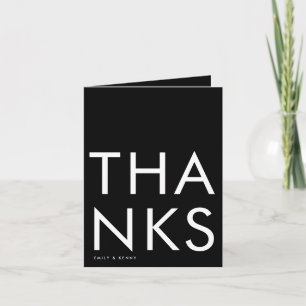 Ultra Modern formatiert Groß Monogram einfach Dankeskarte