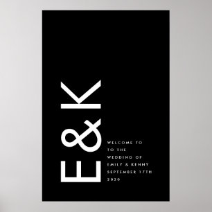 Ultra Modern formatiert Groß Monogram einfach Poster