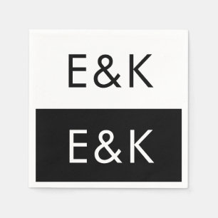 Ultra Modern formatiert Groß Monogram einfach Serviette