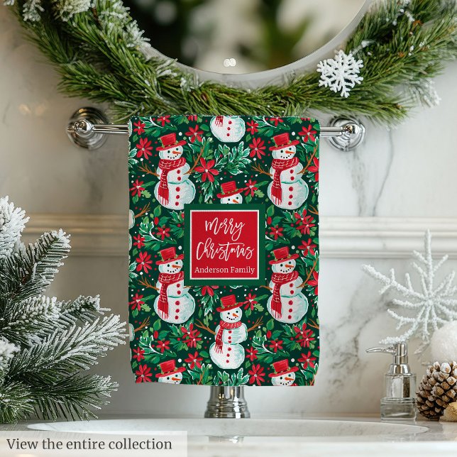 Ultra modern magenta and green Christmas preppy (Ultra modern magenta and green Christmas preppy Bath Towel Set)