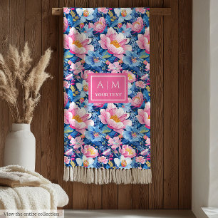 Ultra-Modern-Pink-Monogramm-Fußleiste für sie Fleecedecke