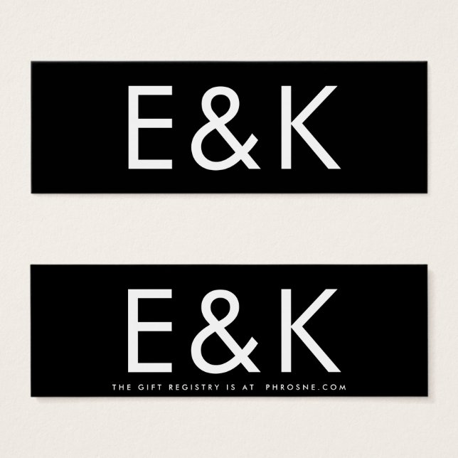 Ultra Moderne Gras Gros Monogramme Cadeau Simple (Devant & derrière)