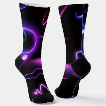 Ultra-Moderne Socken – Neon-Geometrisches Design